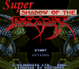 Super Shadow of the Beast (unreleased) Title Screen
